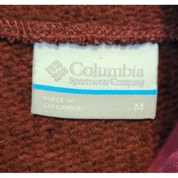 Columbia Bergundy Quarter Snap Sweater Fleece Pullover Jacket Womens Size M - Picture 6 of 7